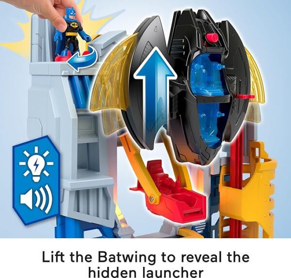 Fisher-Price Imaginext DC Super Friends Batman Toy, Ultimate Headquarters Playset 2-Ft Tall, Lights Sounds & 10 Pieces for Kids Ages 3+ Years - Image 2