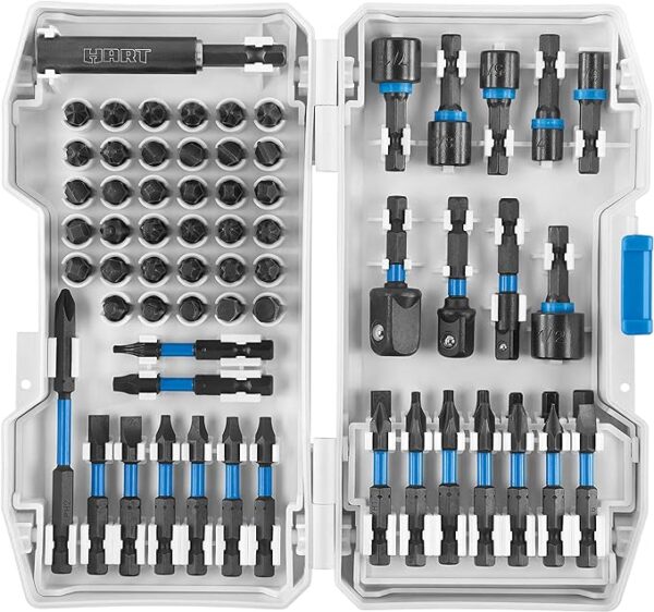 HART 68-Piece IMPACT DRIVER BIT SET MAGNETIC SCREW GUIDE 1/4"-HEX TORSION ZONE - Image 4